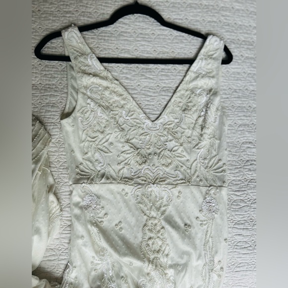 Passionate Romance White Beaded Sequin Mermaid Maxi Dress Size XS NWOT - Picture 5 of 11